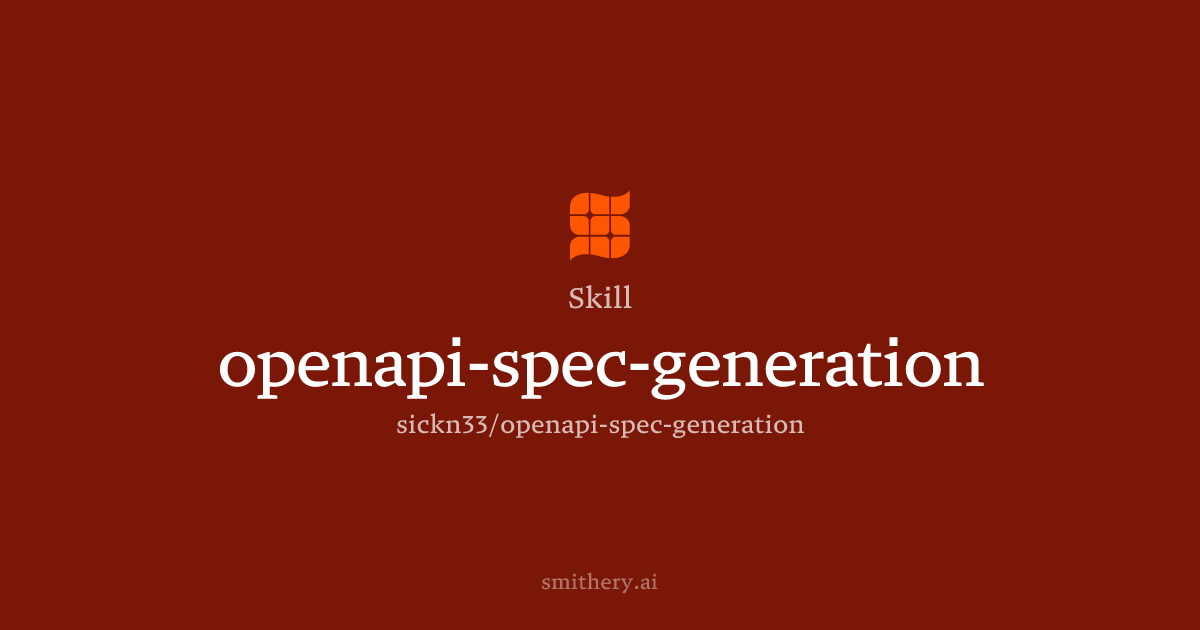 openapi-spec-generation - Skill | Smithery