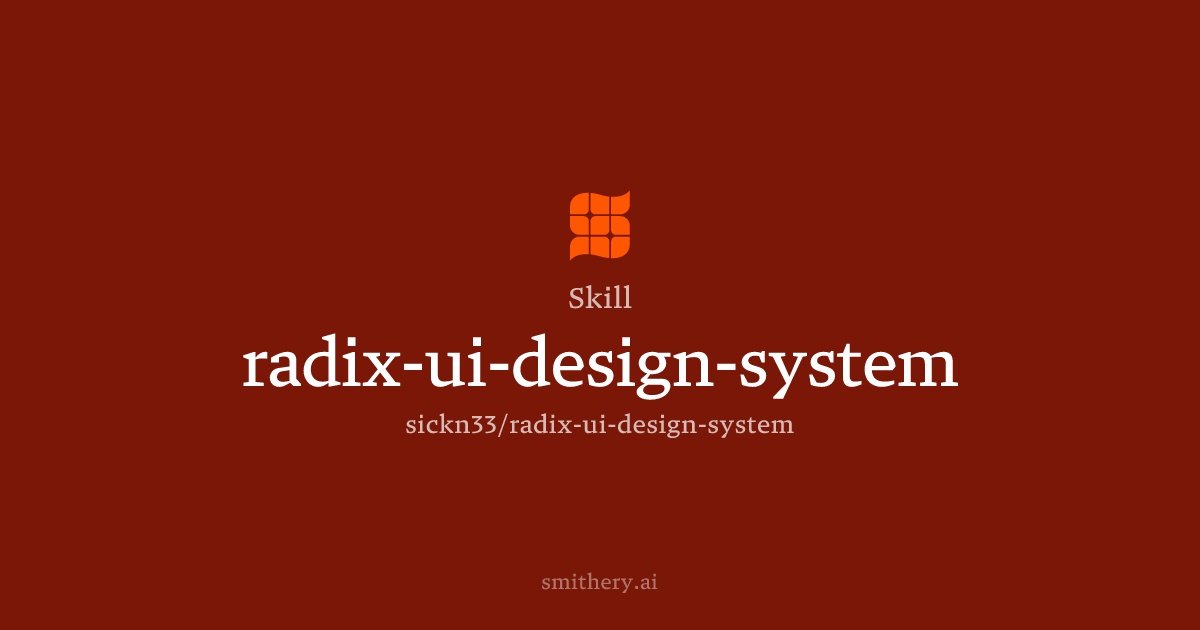 radix-ui-design-system - Skill | Smithery