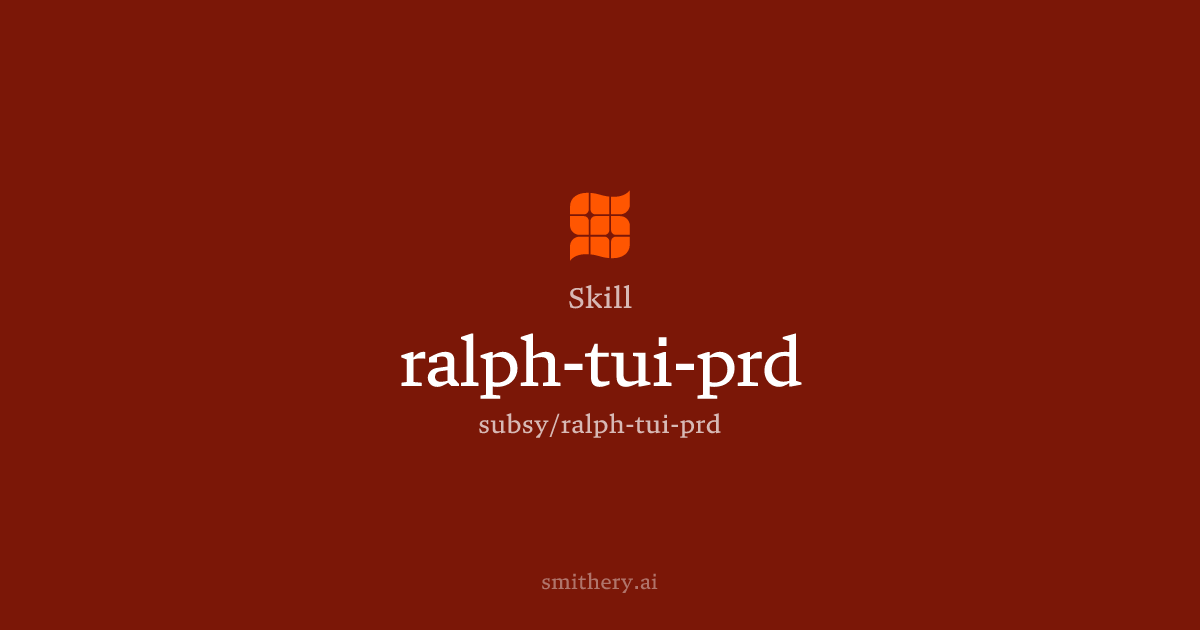 ralph-tui-prd - Skill | Smithery