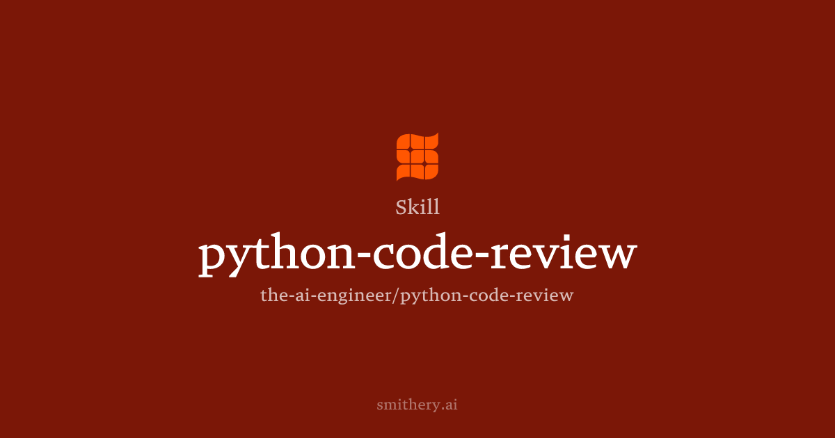 python-code-review - Skill | Smithery