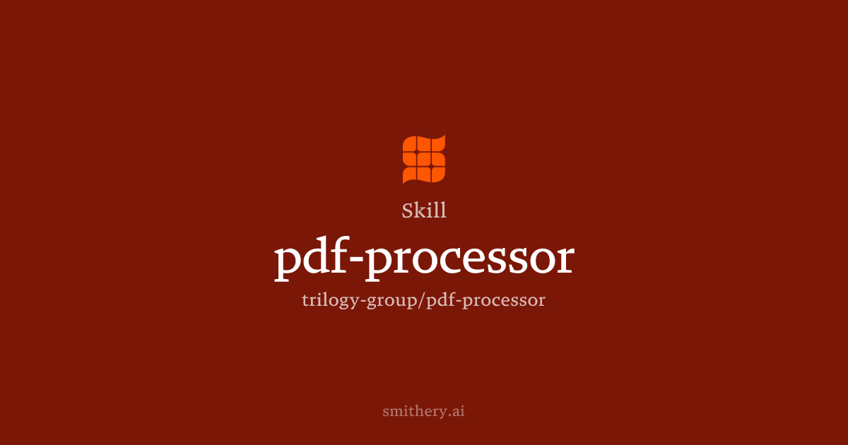 pdf-processor - Skill | Smithery